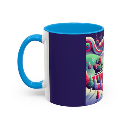 Festive Reindeer Flight Colorful Mugs (11oz, 15oz)