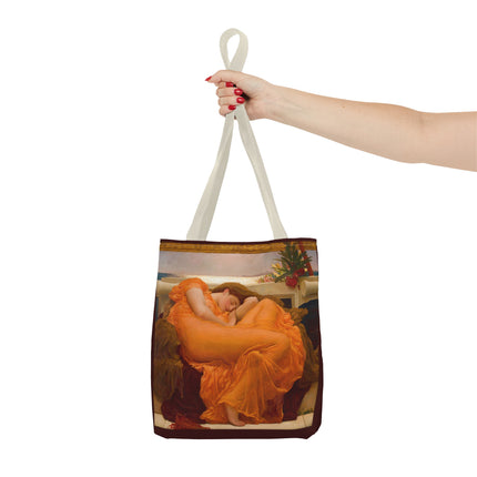 Flaming June by Frederic Leighton Tote Bag (AOP)