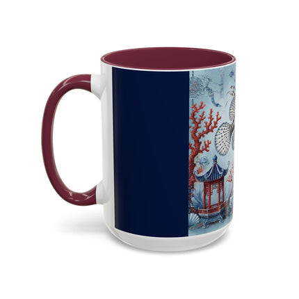 Lionfish & Lantern Colorful Mug – Mystical Ocean & Asian Harmony