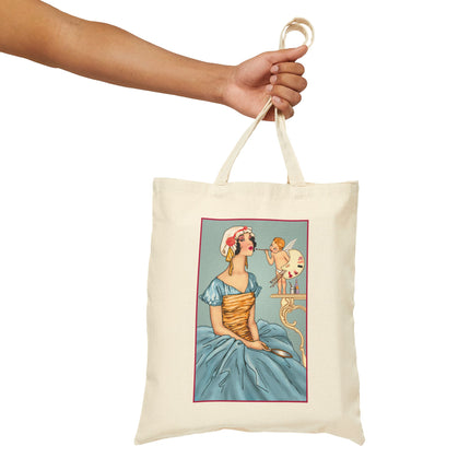 The Enchanting Painter: A Fairy's Artistic Touch Cotton Canvas Tote Bag