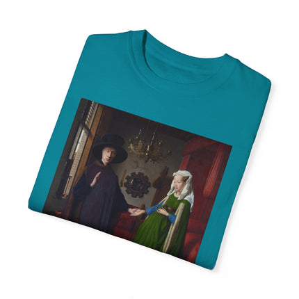 Arnolfini Portrait by Jan Van Eyck Unisex Garment-Dyed T-shirt