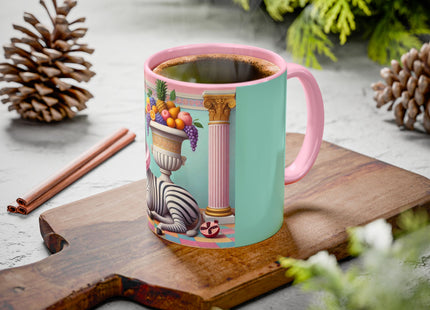 Still Life with Zebra, Fruit, and Pink Columns Colorful Mugs (11oz, 15oz)