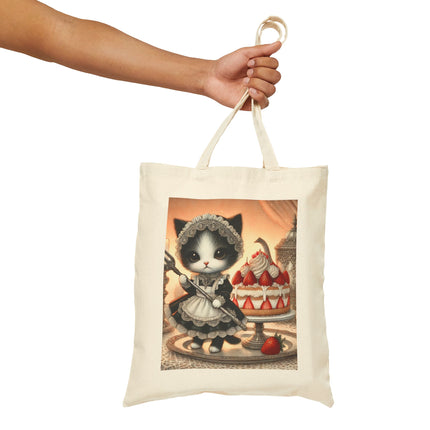 The Patisserie Kitten Cotton Canvas Tote Bag – Sweet Charm & Storybook Delight