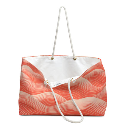 Hues of Orange and Beige Wave Pattern Weekender Bag