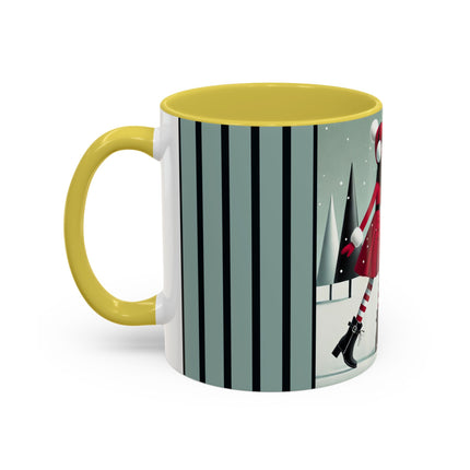 Red Sled & Curious Cats Colorful Mugs (11oz, 15oz)