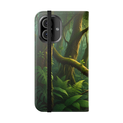 🪶🌲 The African Grey Sentinel Flip Case – Quiet Strength & Woodland Adventure