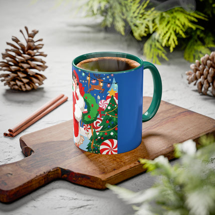 🦌🍬 The Lady Of The Peppermint Christmas Garden Colorful Mug – Colorful Art Deco Holiday Fantasy