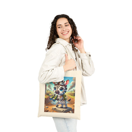 The Zebra Lookout Cotton Canvas Tote Bag – Adventure, Curiosity & Explorer Spirit