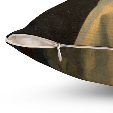 Girl with a Pearl Earring by Johannes Vermeer Spun Polyester Square Pillow