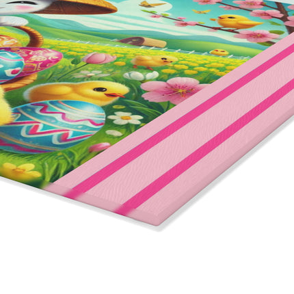 Geisha Kitten’s Easter Delight Glass Cutting Board