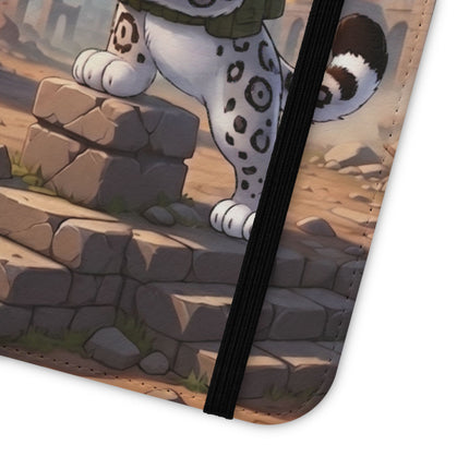 🐆🔭 The Snow Leopard Lookout Flip Case – Adventure, Curiosity & Fearless Style