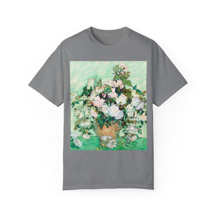 Roses by Vincent Van Gogh Unisex Garment-Dyed T-shirt