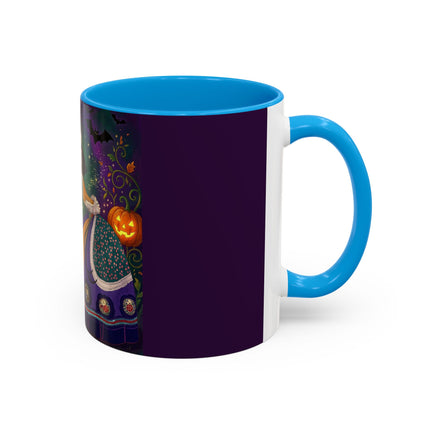 🎭🎃 The Masquerade Beneath The Pumpkin Lantern Colorful Mug – Theatrical Halloween Charm