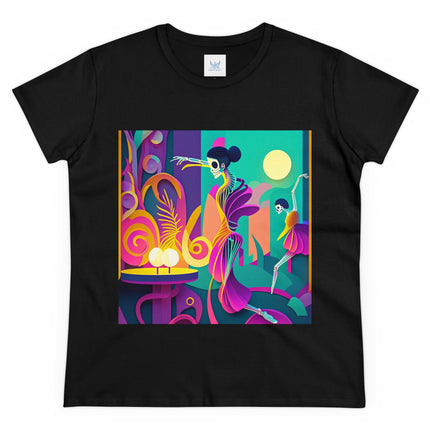 Dance of the Skeleton Ballerinas Women's Midweight Cotton Tee