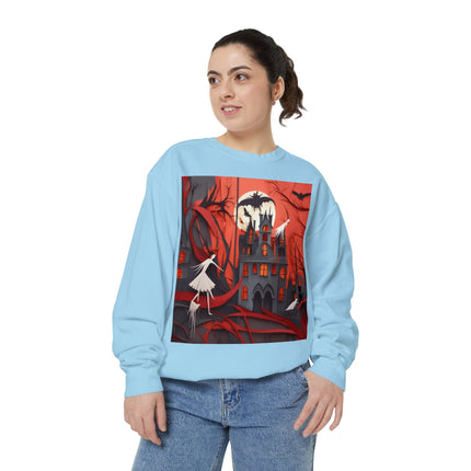 Halloween Night Scene Unisex Garment-Dyed Sweatshirt