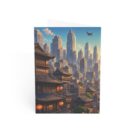 🐱🏹 The Little City Archer Greeting Card – Whimsical Animal Adventure