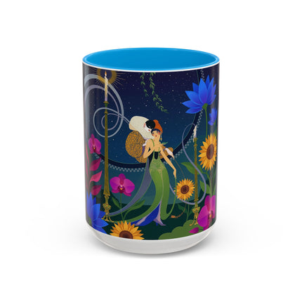 The Lady Of The Starlit Candles Colorful Mugs – Art Deco Theatrical Romance