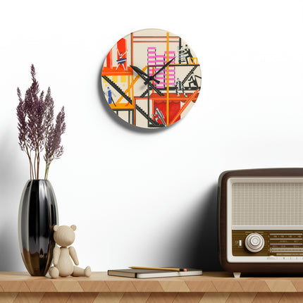 Maquettes de Théatre Acrylic Wall Clock, Round and Square