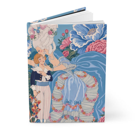 🌸🩵 The Lady Of The Enchanted Flower Garden Hardcover Journal – Art Deco Floral Elegance