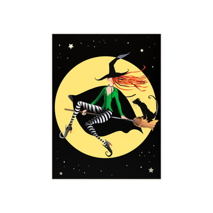A Witch’s Moonlit Flight Ceramic Tile