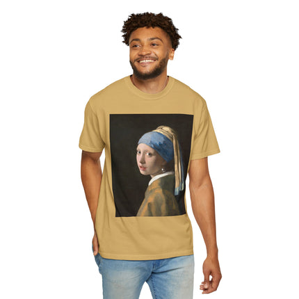 Girl with a Pearl Earring by Johannes Vermeer Unisex Garment-Dyed T-shirt