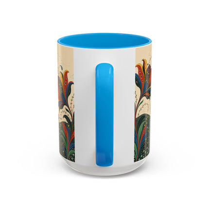 🌺🦋 The Enchanted Floral Voyage Colorful Mug – Art Deco Botanical Whimsy