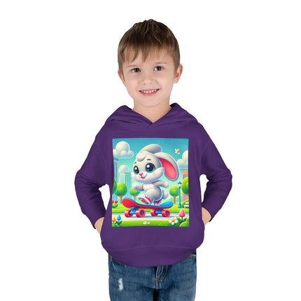 Skateboard Bunny Adventure Toddler Pullover Fleece Hoodie