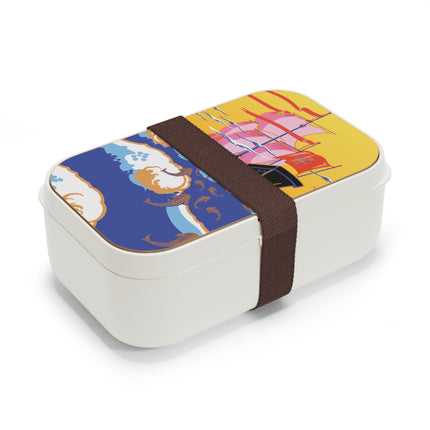 Gilded Voyage: Pink Sails & Flying Fish Bento Lunch Box