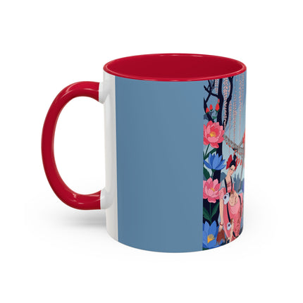 The Ladies Of The Enchanted Hammock Colorful Mugs – Art Deco Whimsical Garden Elegance