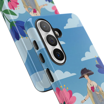 🌸🎩 The Lady Of The Grand Flower Garden Phone Case – Art Deco Fashion Illustration