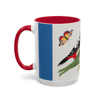 Woodpecker & Tulip Colorful Mugs – Vibrant Spring & Bold Beauty