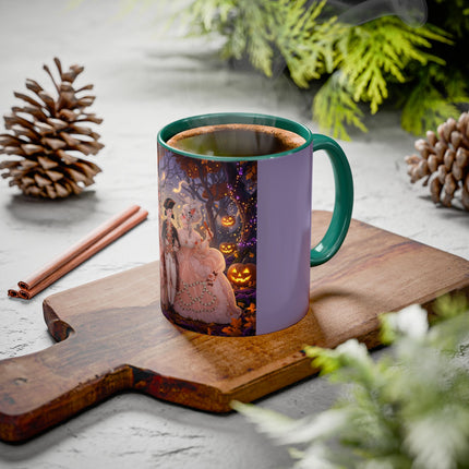 🎃🌙 The Midnight Court Of Pumpkin Grove Colorful Mug – Elegant Halloween Masquerade