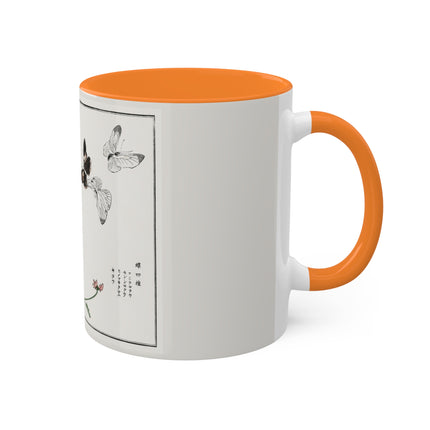 Butterflies and flower illustration by Morimoto Toko Colorful Mugs, 11oz