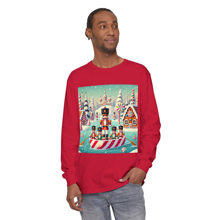 Nutcracker Candy-Striped Adventure Unisex Garment-dyed Long Sleeve T-Shirt