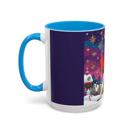 🎁✨ The Lady Of The Christmas Hatbox Colorful Mug – Art Deco Holiday Fantasy