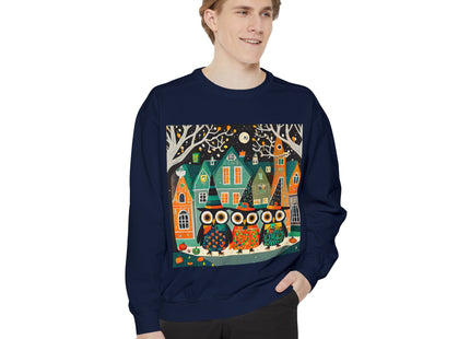 Night of the Trick-or-Treating Owlets Unisex Garment-Dyed Sweatshirt