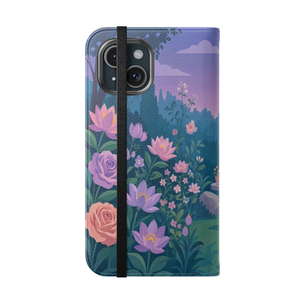 🌸🐶 The Grand Garden Dressing Flip Case – Art Deco Floral Elegance