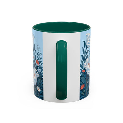 🎨💙 The Enchanted Garden Artist Colorful Mug – Art Deco Floral Whimsy