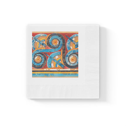 Reproduction of S-Spiral Frieze by Emile Gilliéron White Coined Napkins