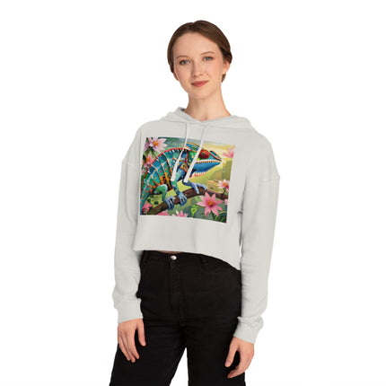 Camouflage Chameleon Cropped Hooded Sweatshirt
