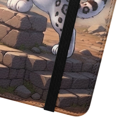 🐆🔭 The Snow Leopard Lookout Flip Case – Adventure, Curiosity & Fearless Style