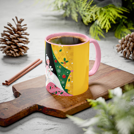 💌🎄 The Christmas Letter Of Holly House Colorful Mug – Whimsical Art Deco Holiday Charm