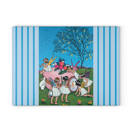 Enchanted Easter Gathering Glass Cutting Board