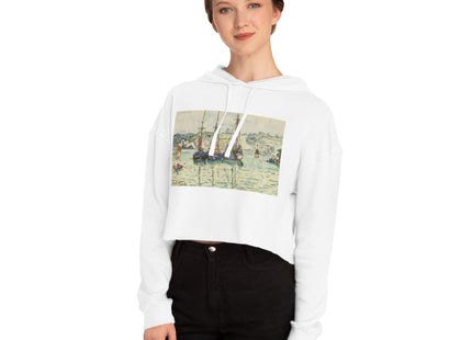 Le Trieux Paul Signac Women’s Cropped Hooded Sweatshirt