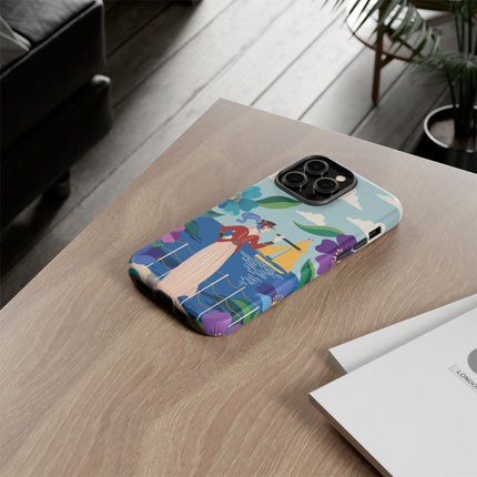 🌊🔭 The Lady Of The Seaside Lookout Phone Case – Art Deco Nautical Adventure