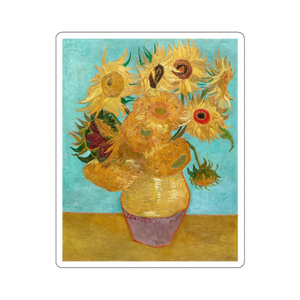 Vase with Twelve Sunflowers by Vincent Van Gogh Kiss-Cut Stickers (4 Sizes)
