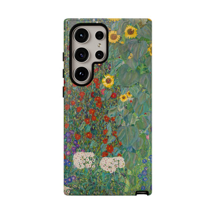 Farm Garden with Sunflowers by Gustav Klimt Phone Cases