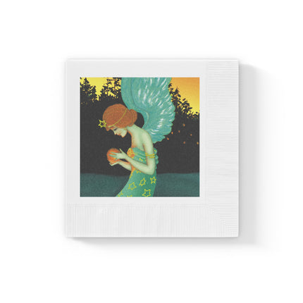 Twilight Angel White Coined Napkins
