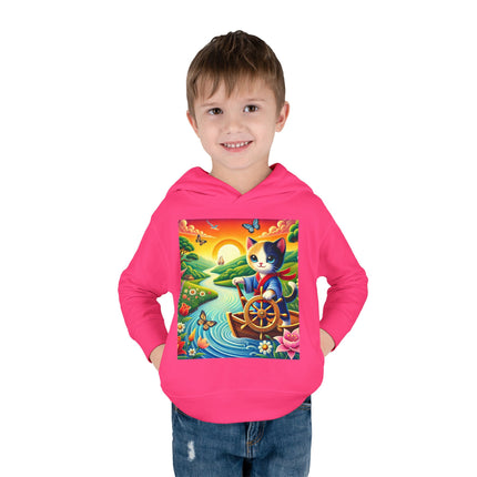 Sailor Kitten’s River Adventure Toddler Pullover Fleece Hoodie