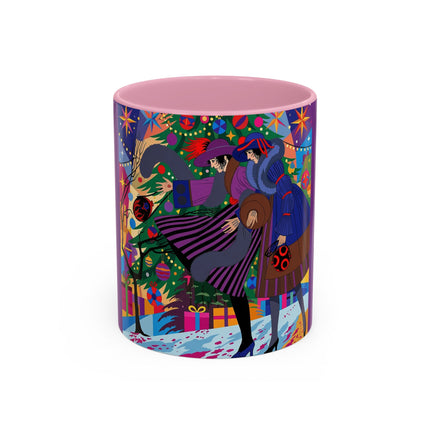 🎄✨ Christmas Among The Twinkling Trees Colorful Mug – Art Deco Holiday Fantasy